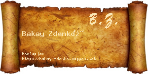 Bakay Zdenkó névjegykártya
